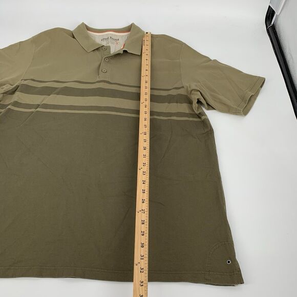 Eddie Bauer Collared Short Sleeve Polo Shirt Size XL Mens Khaki Green Tan - Picture 5 of 5